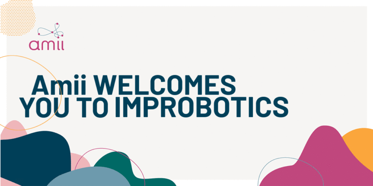 Graphic: "Amii welcomes you to Improbotics"